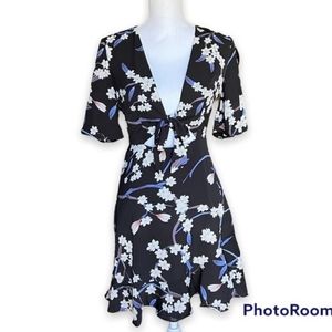 Floral tie front dress